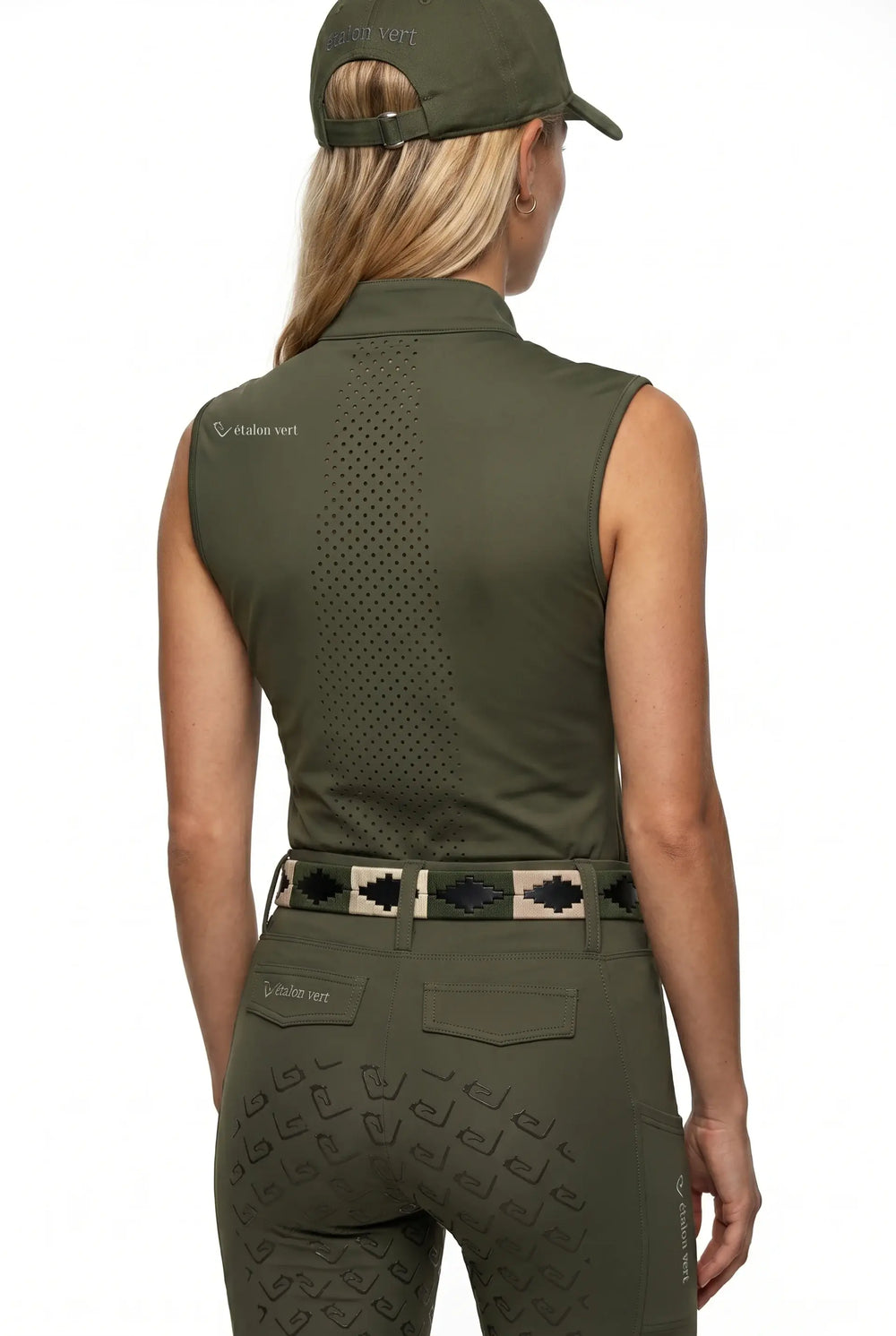 Performance Shirt Star Gold Sleeveless perforated - Olive