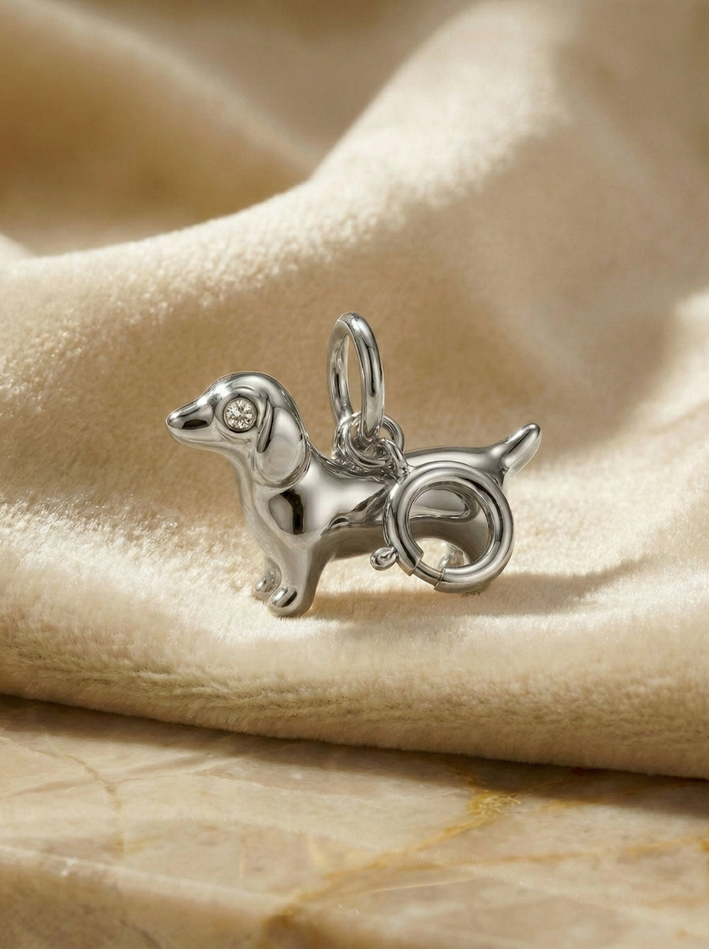 Charm pour bracelet – Teckel – Argent