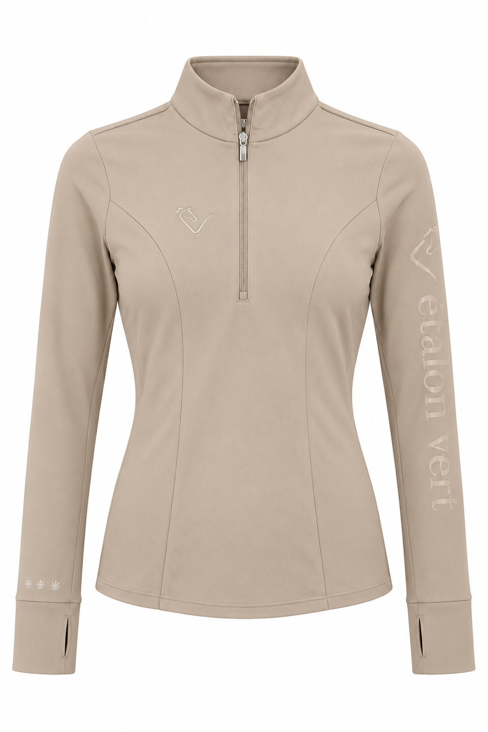 Snowball Thermo Langarmshirt – Beige, Vorderansicht