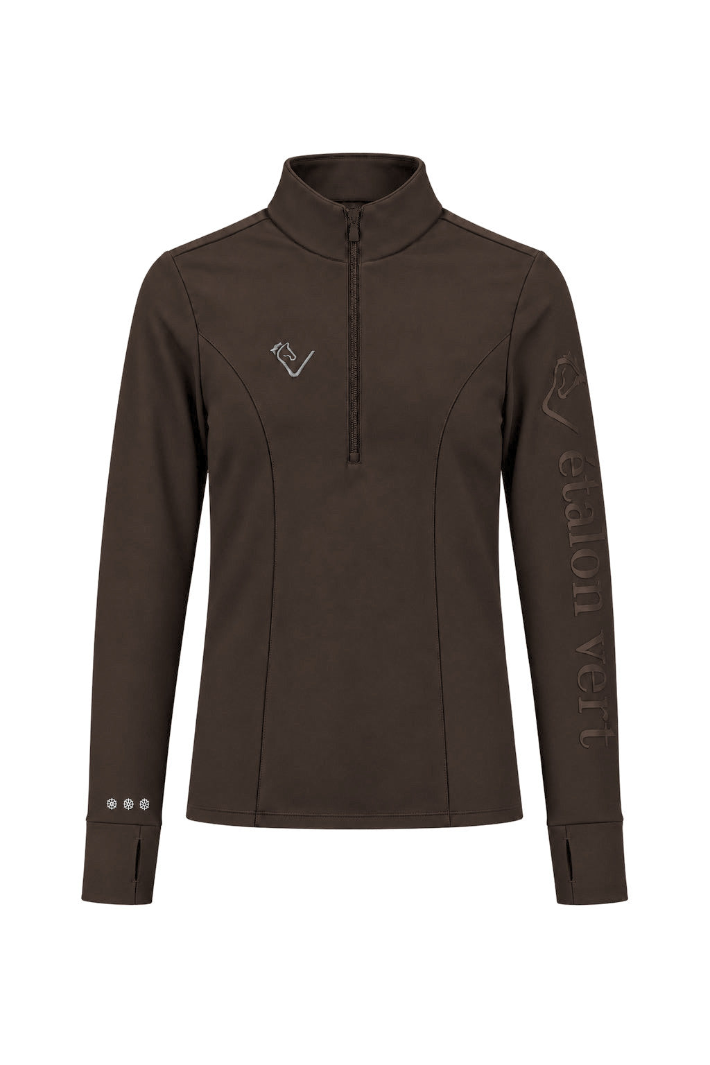 Snowball Thermo Langarmshirt – Chocolate Brown, Frontansicht, Farbvisualisierung