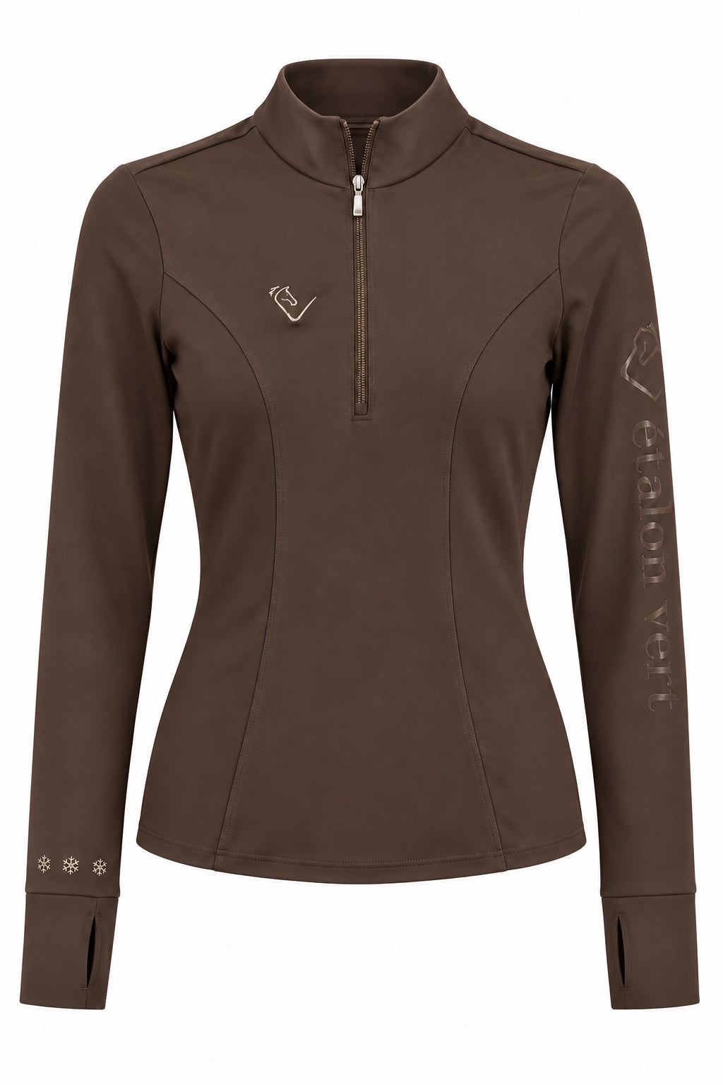 Snowball Thermo Langarmshirt – Chocolate Brown, Vorderansicht