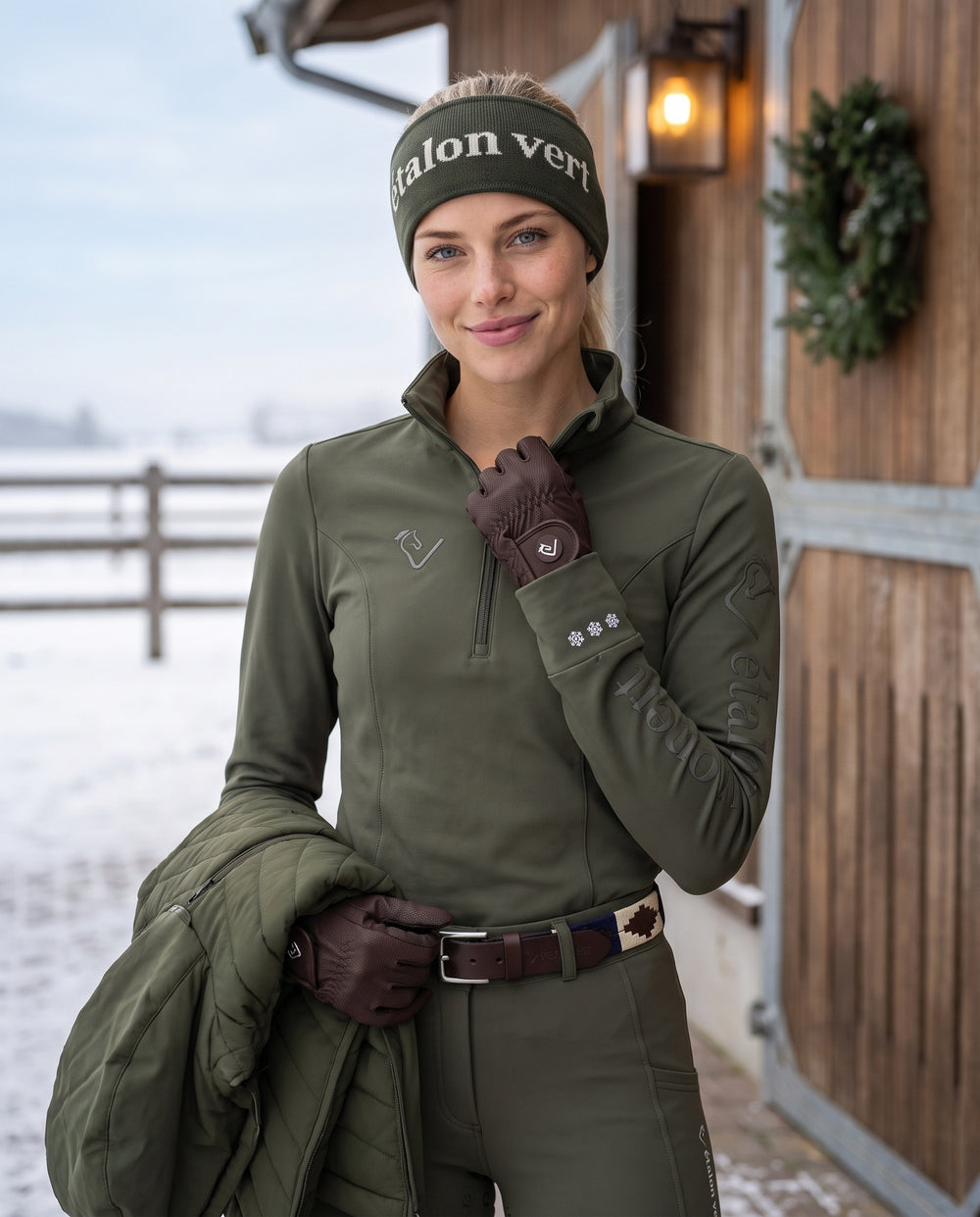 Snowball Thermo Langarmshirt in Olive – portrait color mood