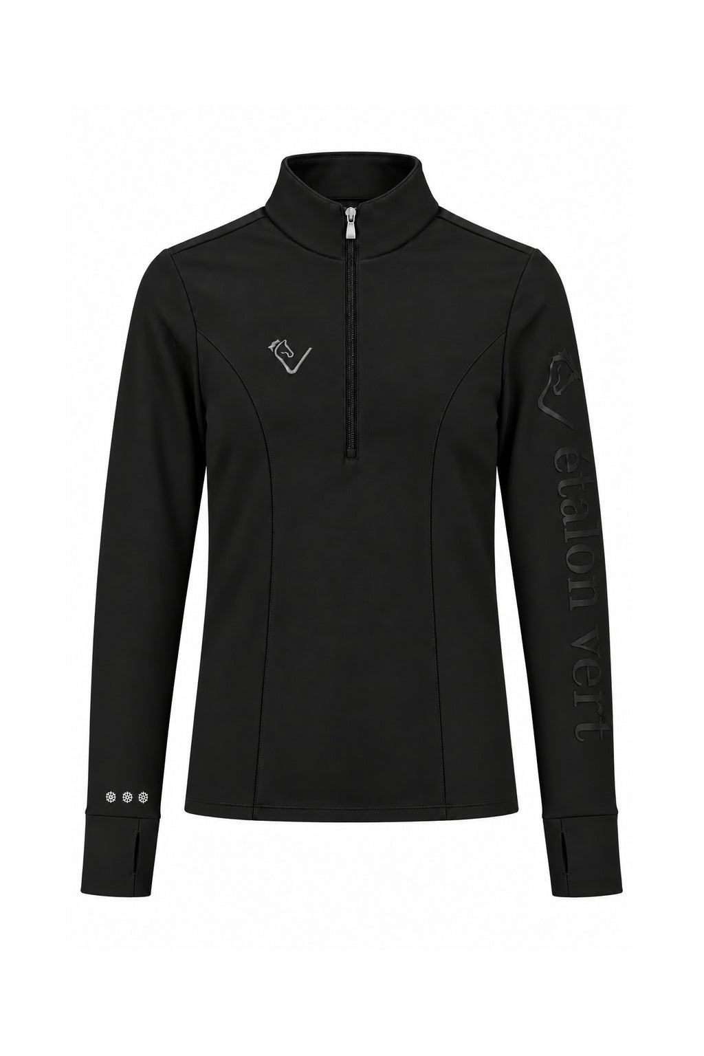 Snowball Thermo Langarmshirt – Black, Frontansicht