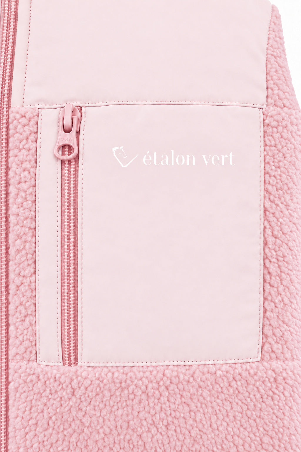 Valegro Teddyjacke pink Brusttaschen Detail, Reißverschluss Ton in Ton