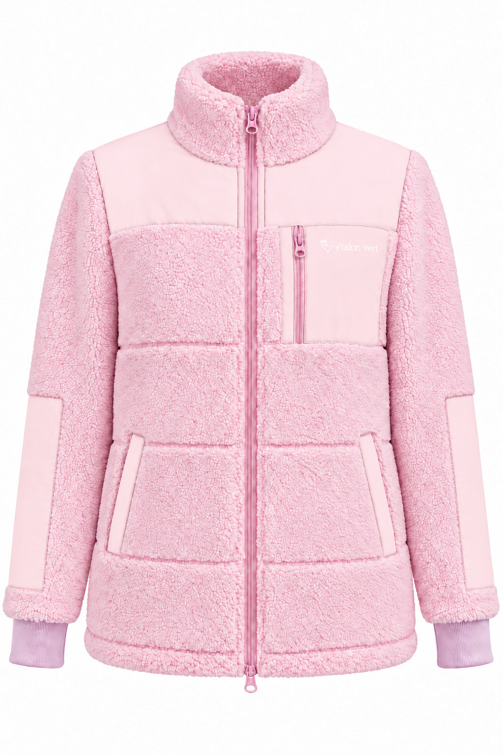 Valegro Teddyjacke pink Vorderansicht, Reißverschlüsse Ton in Ton