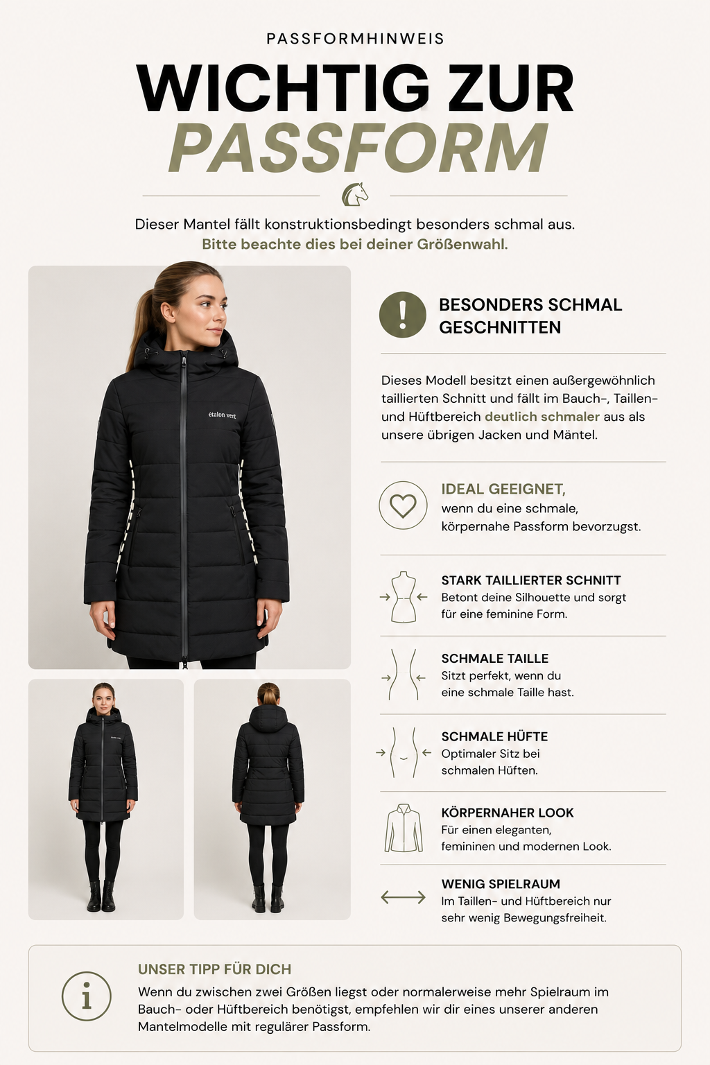 Totilas 2.0 Winter Mantel - Black - SlimFit