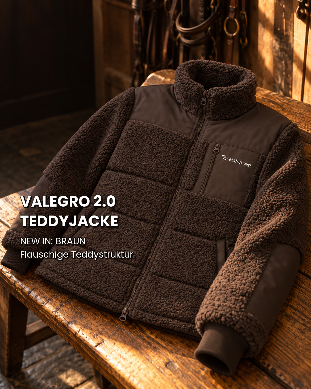 Valegro Teddyjacke Braun mit Teddystruktur