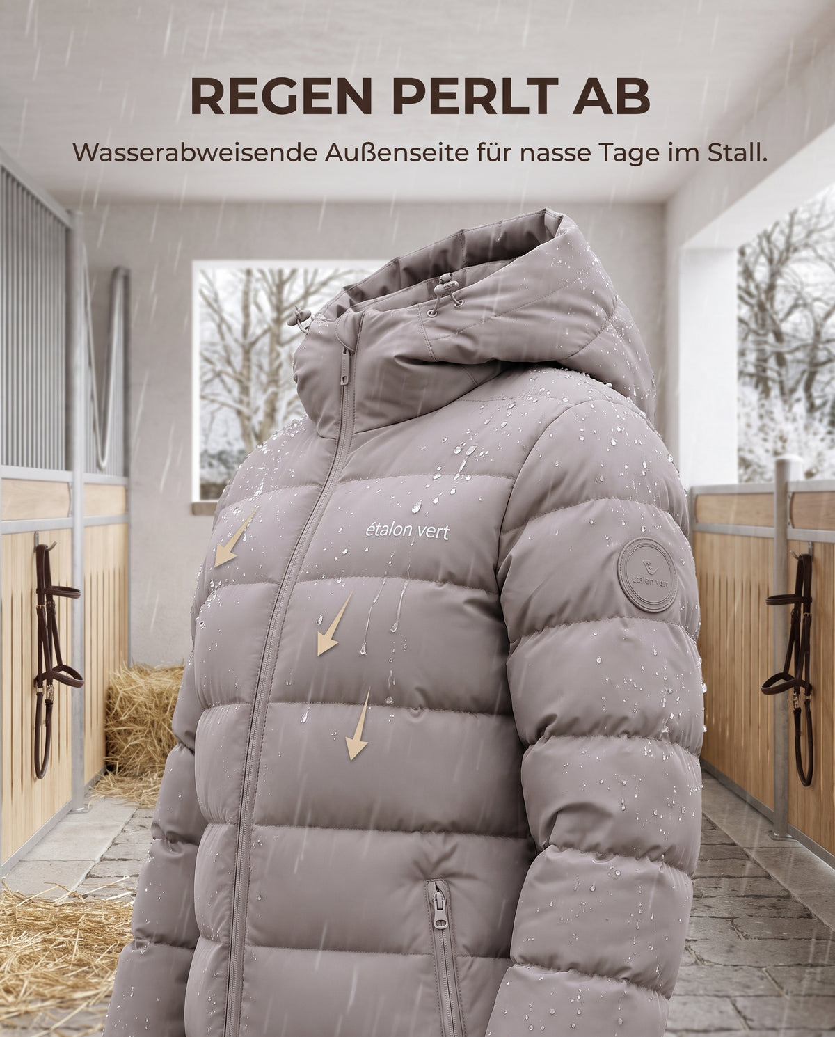 Cardento Long Puffer Jacket - Taupe