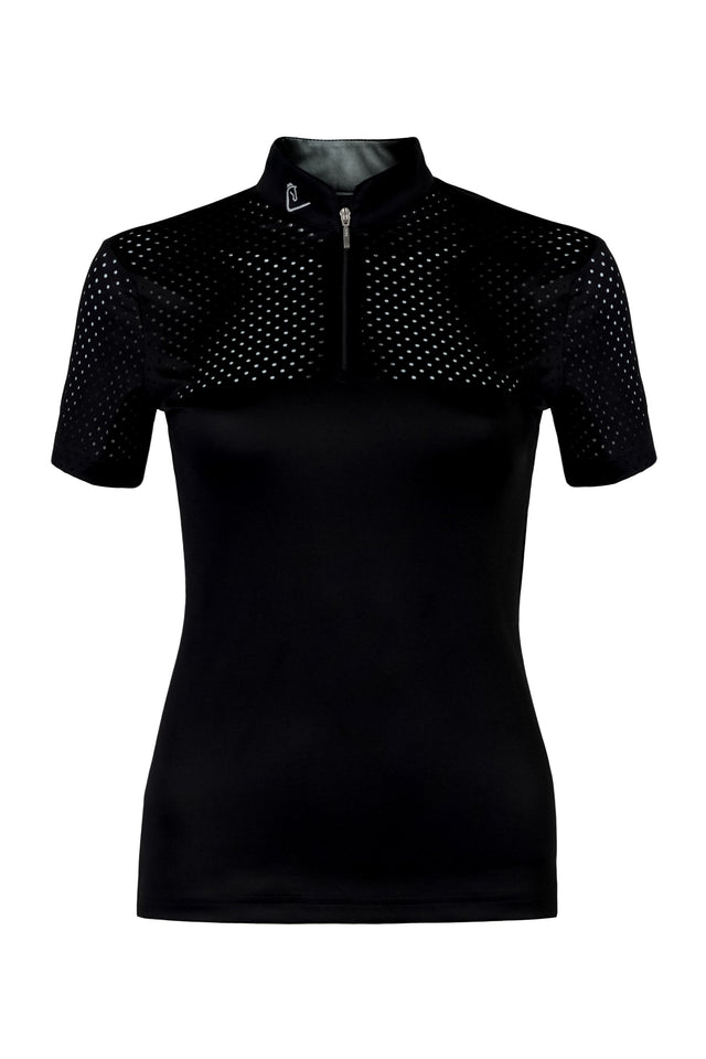Funktionsshirt Star Gold Young Riders Kurzarm perforiert - Black