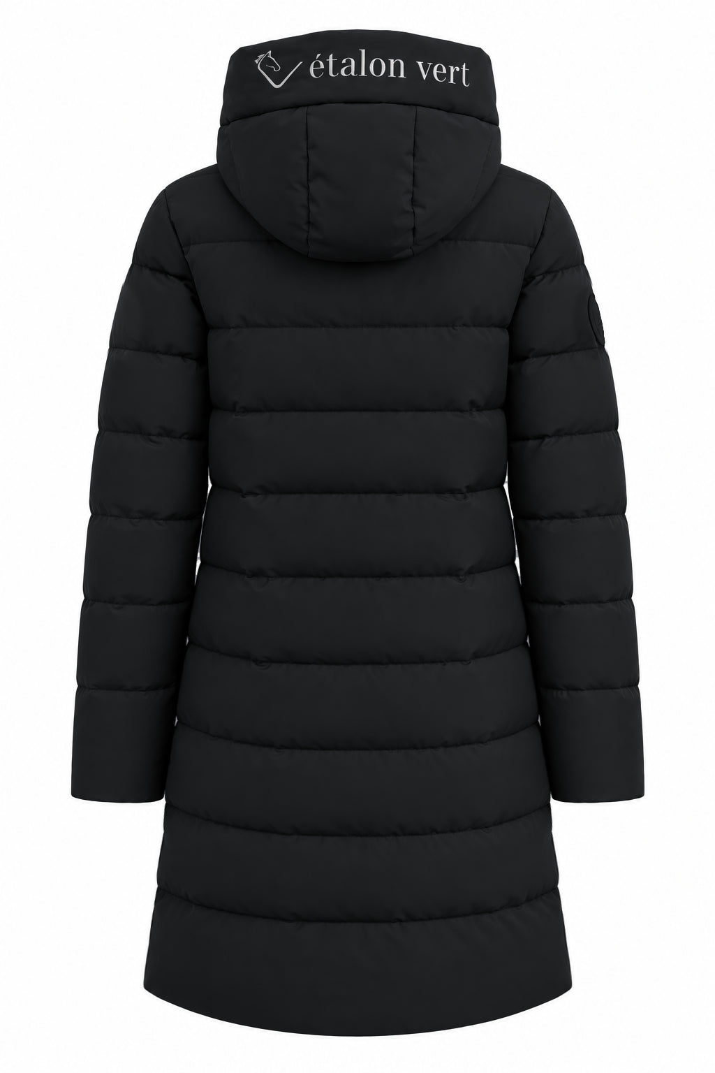 Cardento Long Puffer Jacket Black – Rückansicht