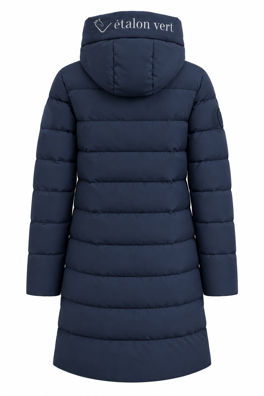 Cardento Long Puffer Jacket Navy – Rückansicht