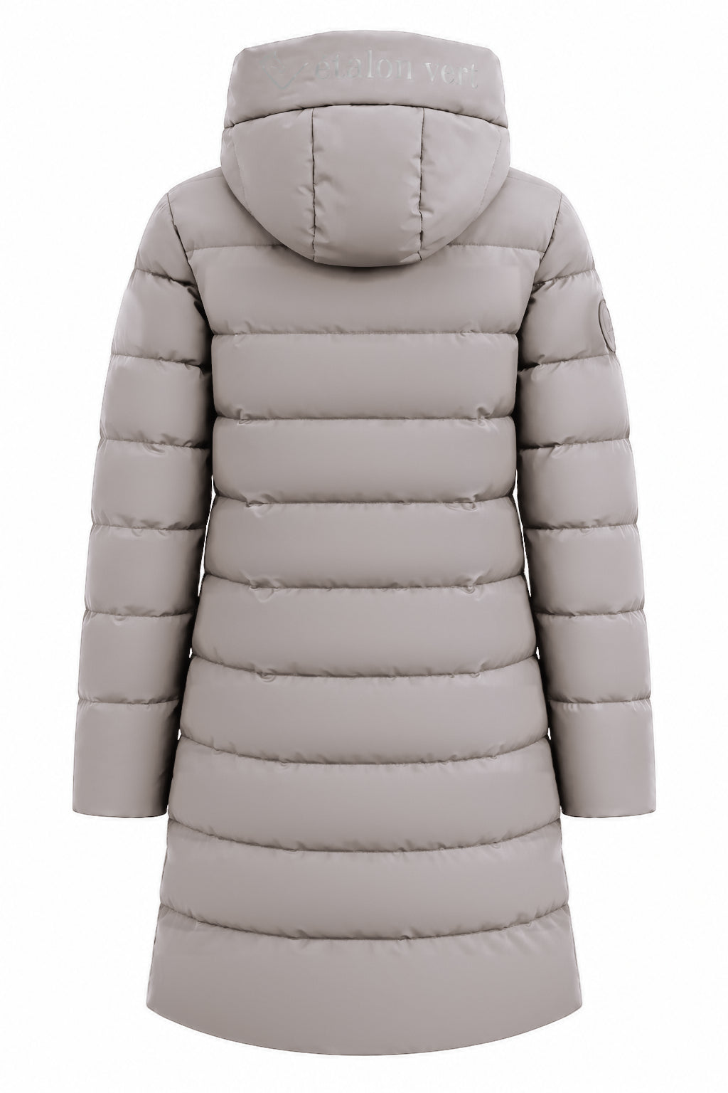 Cardento Long Puffer Jacket Taupe – Rückansicht