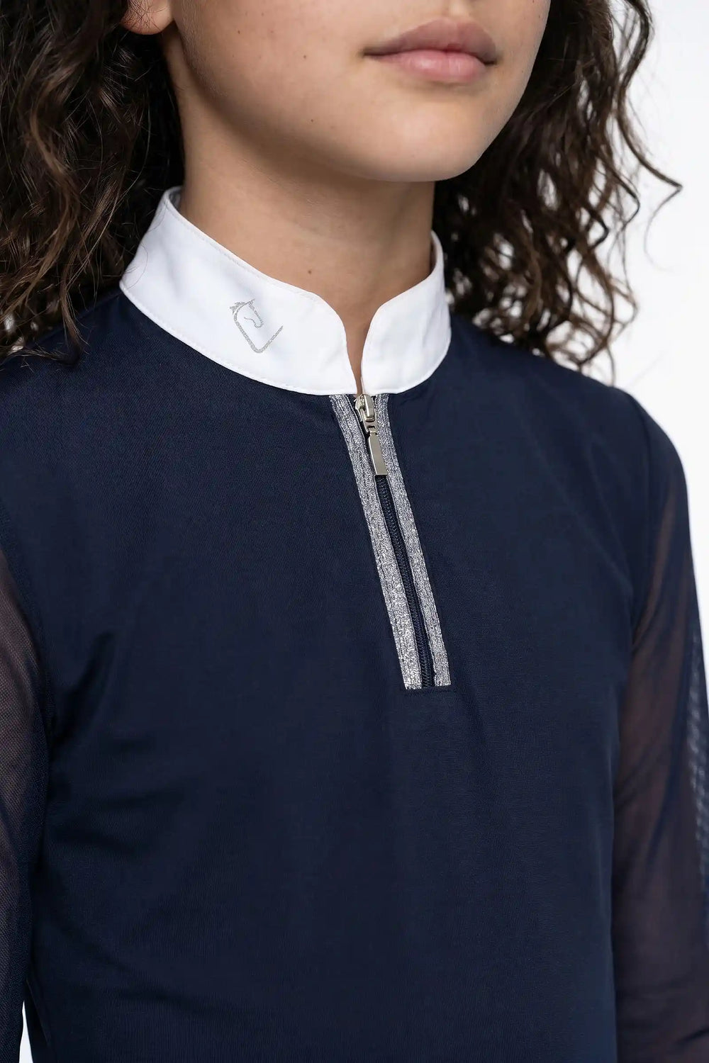 Balou Long-Sleeve Competition Shirt Young Riders - Glitter Edition - Navy