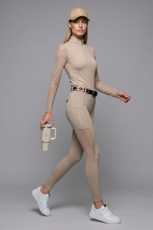 Contendro 2.0 Funktionsshirt Langarm - Mesh - Beige