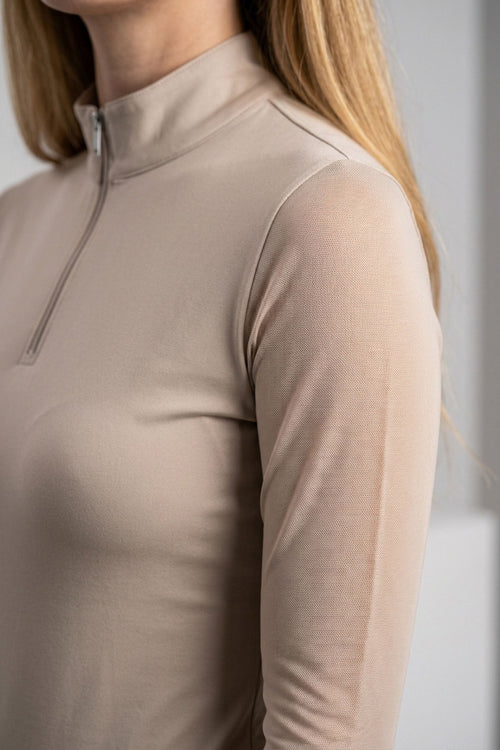 Contendro 2.0 Funktionsshirt Langarm - Mesh - Beige