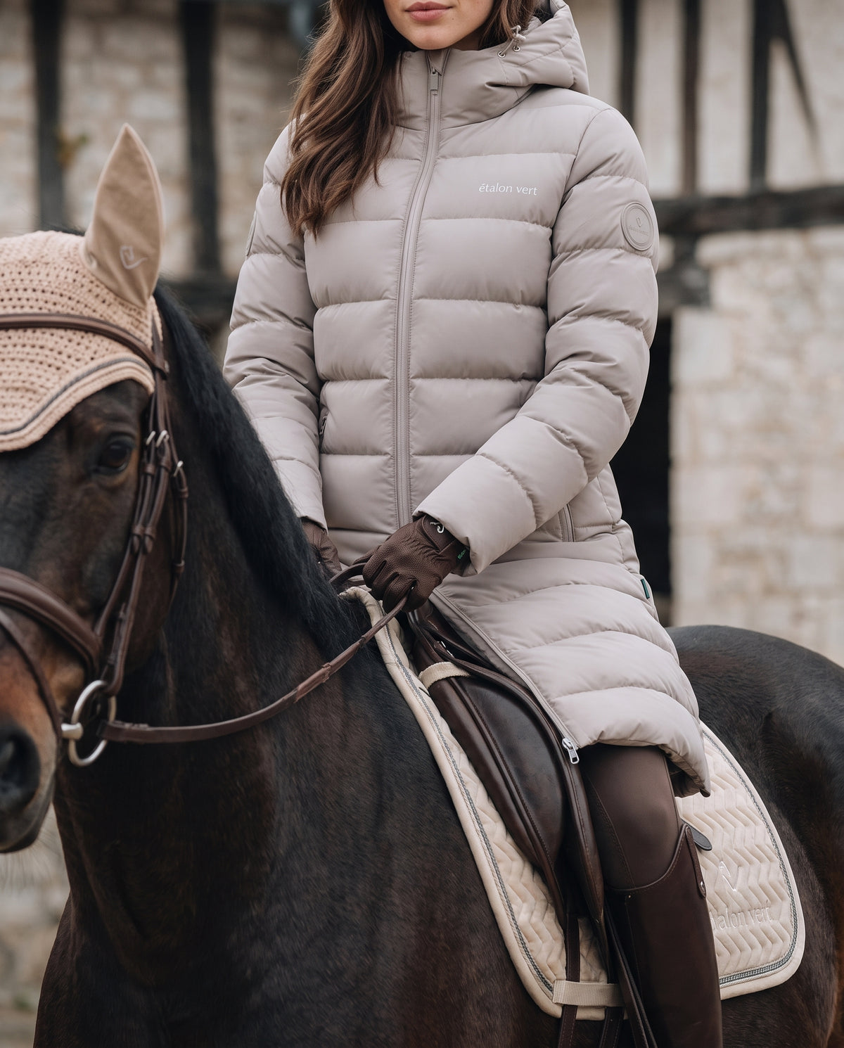 Cardento Long Puffer Jacket - Taupe