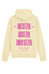 Regular Fit Hoodie - Aufsitzen. Absitzen. Einen Sitzen. - Butter Yellow