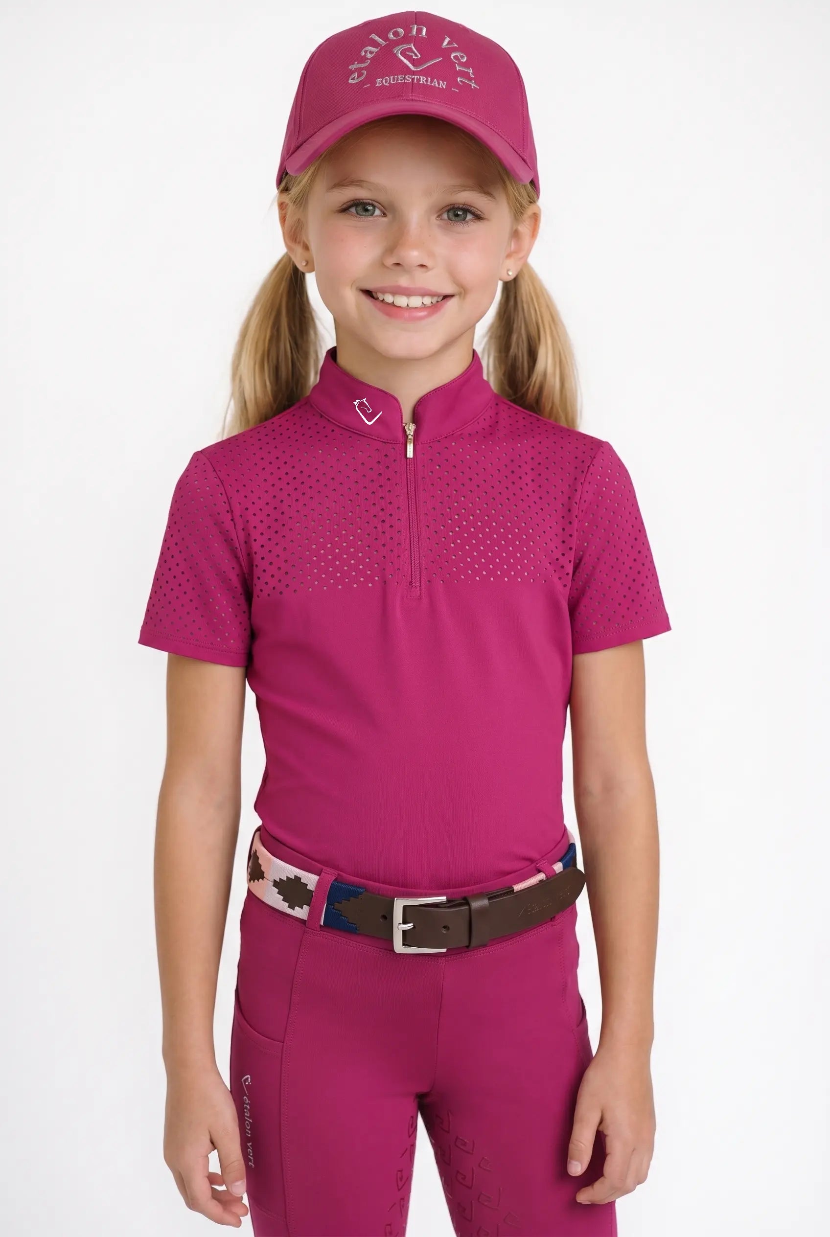 Star Gold Young Riders short-sleeved functional shirt - Very Berry