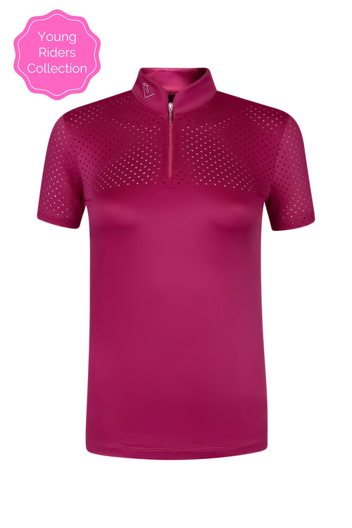 Funktionsshirt Star Gold Young Riders Kurzarm - Very Berry
