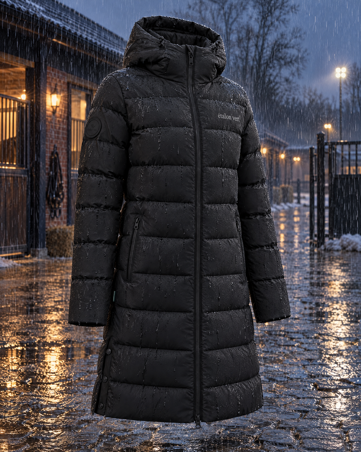 Cardento Long Puffer Jacket - Black