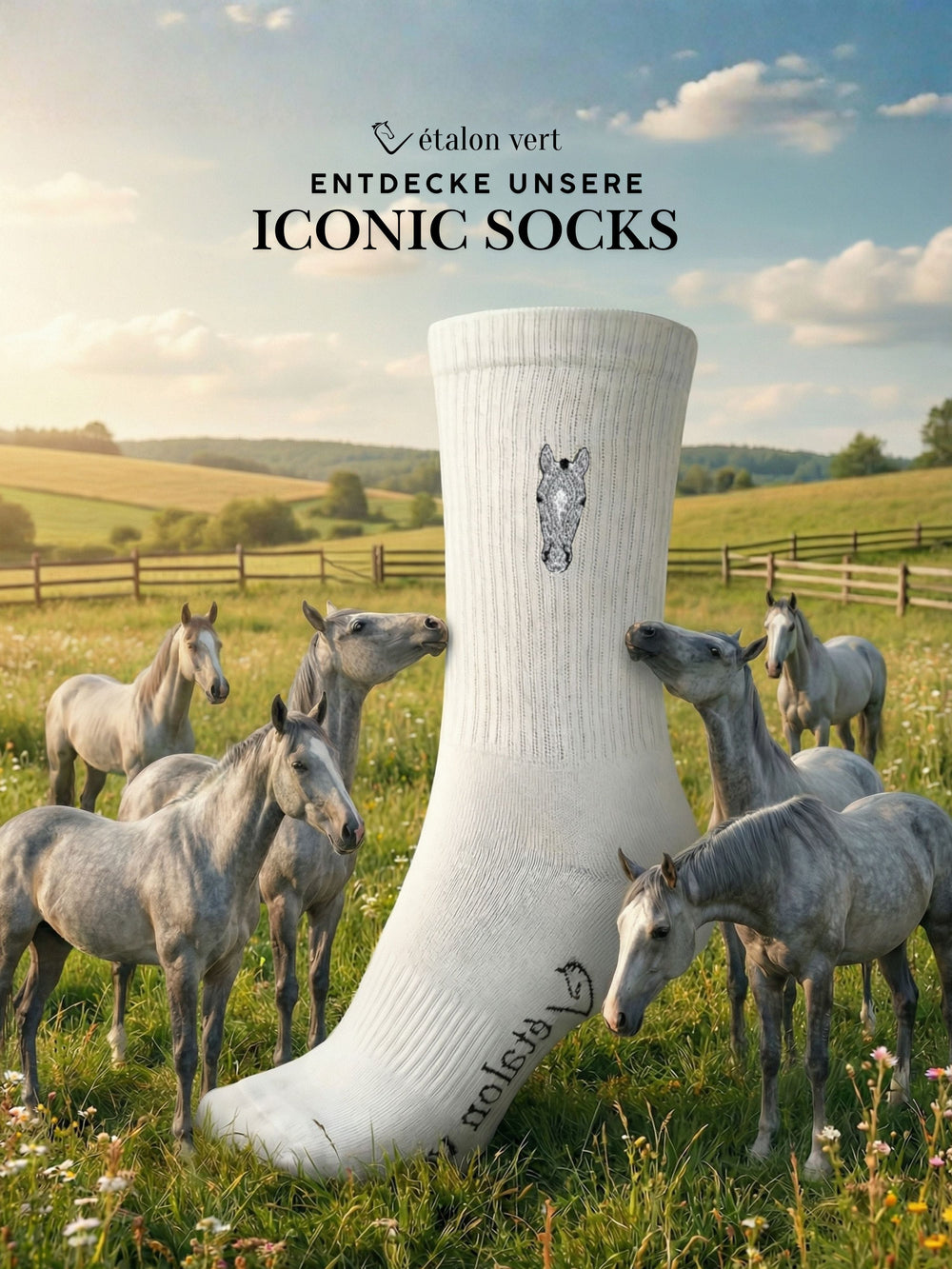 Sports Socks - Grey Horse Icon