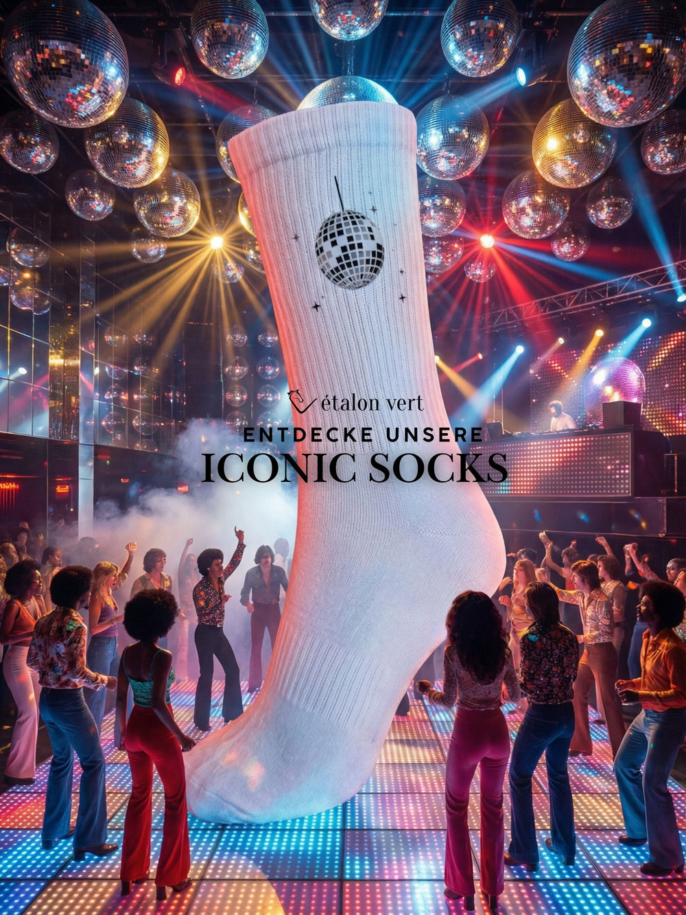 Chaussettes de sport - icône boule disco