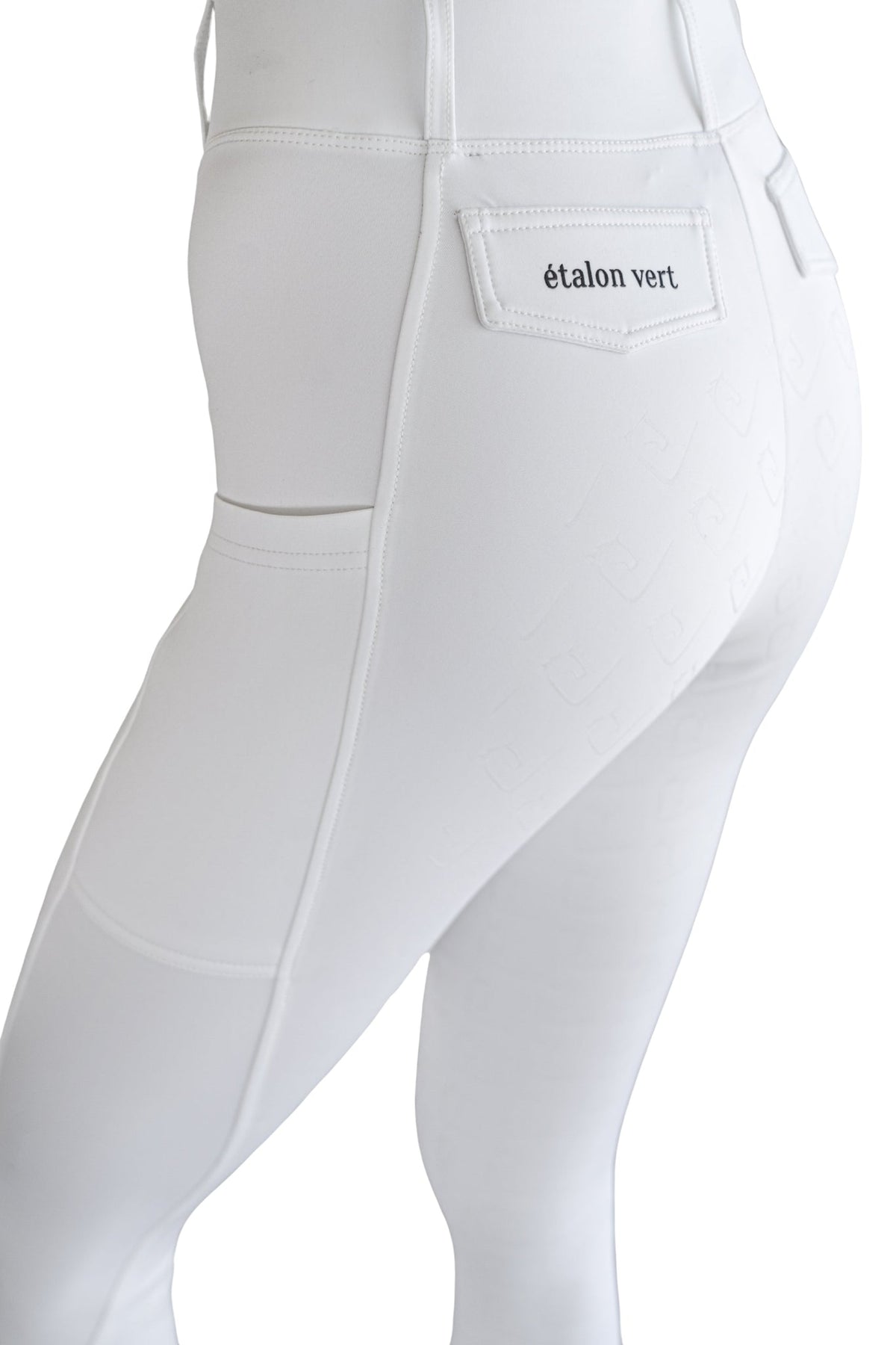 Chacco 2.0 - Competition Riding Leggings Knee Grip - White Compression