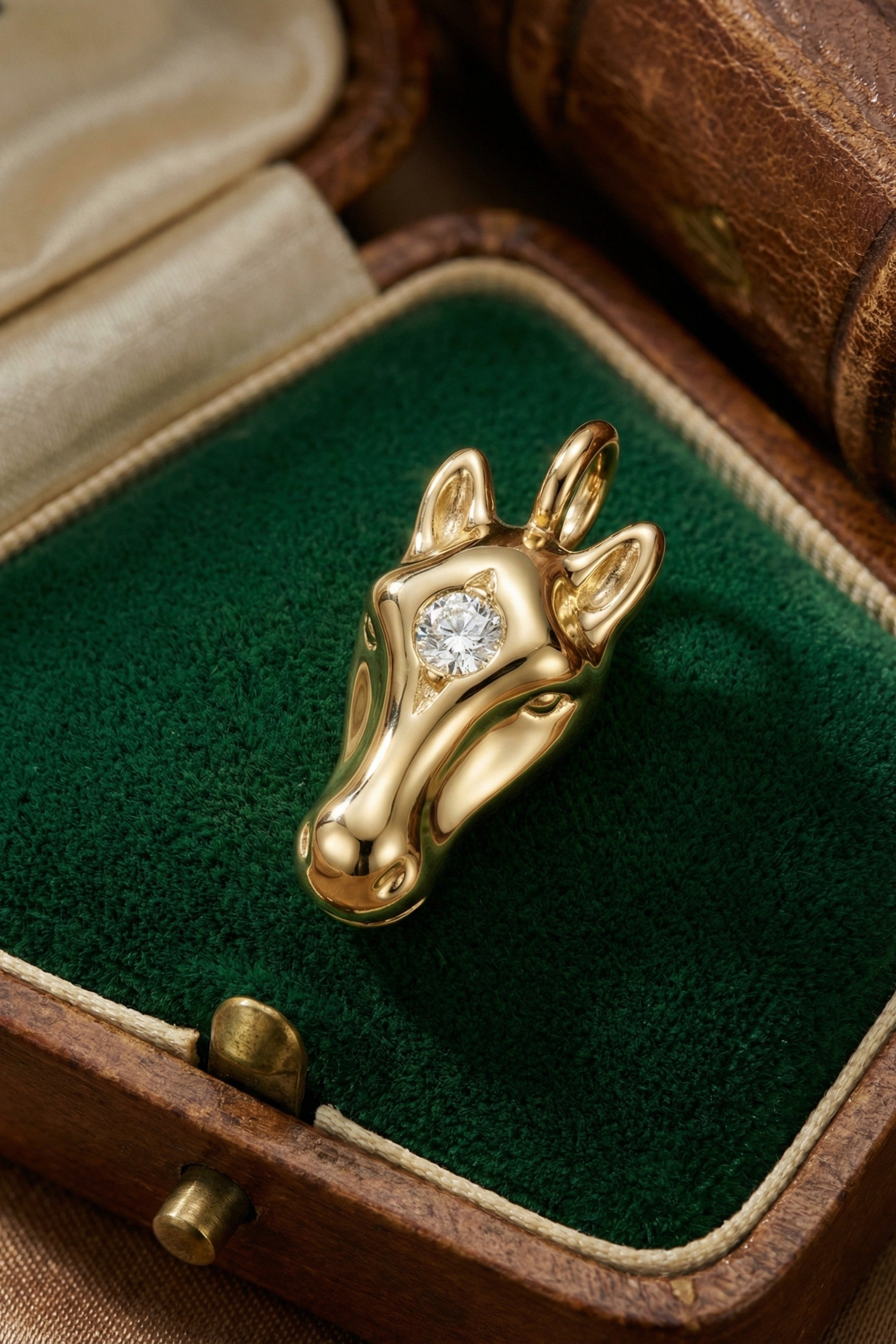 Halskette - Charm - Pferdekopf - Gold