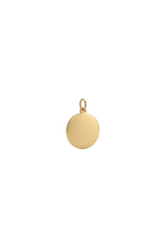 Engraving charm - round - gold - chain