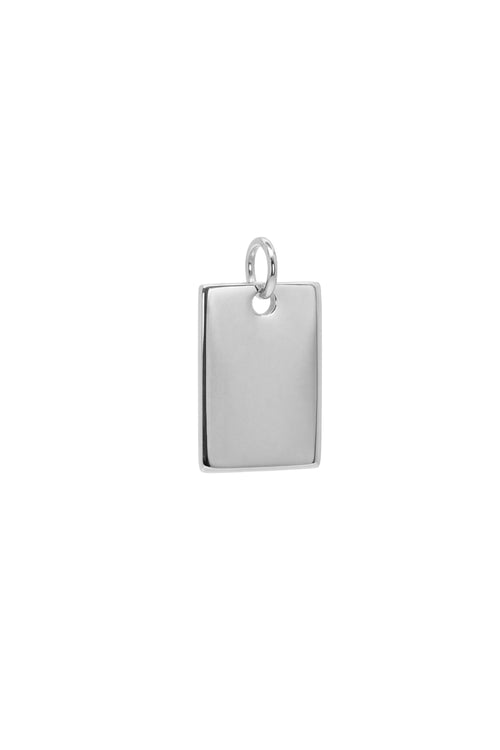 Engraving charm - square - silver