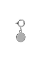 Engraved charm - round - silver - bracelet