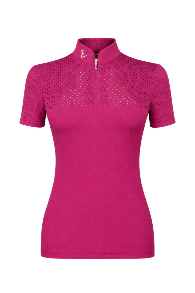 Funktionsshirt Star Gold Young Riders Kurzarm perforiert - Very Berry