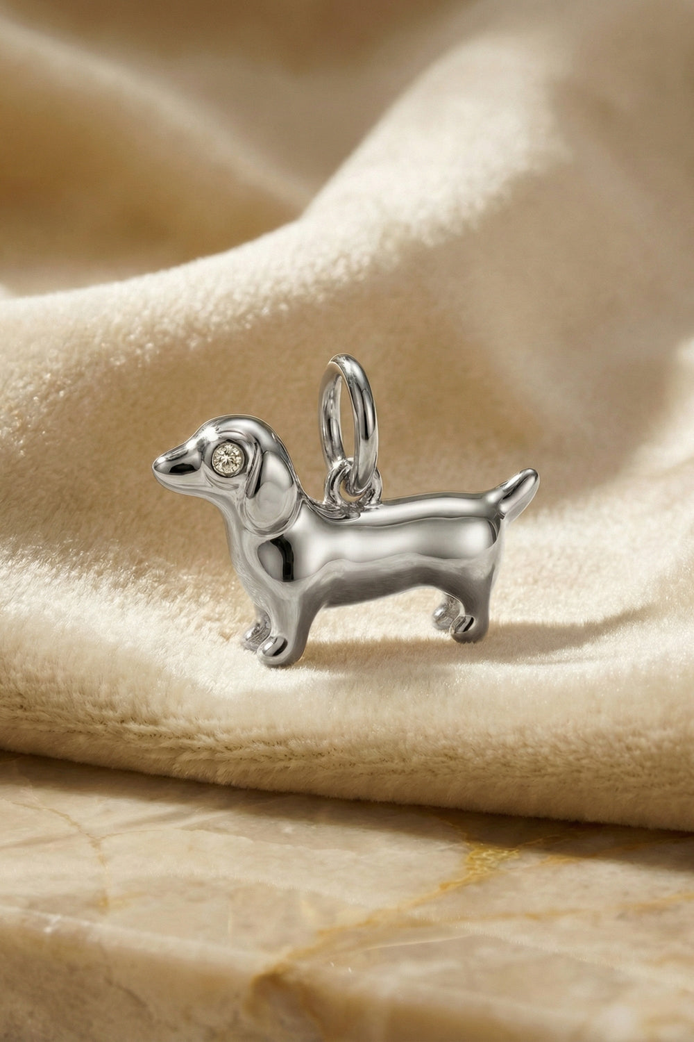Charm pour collier – Teckel – Argent