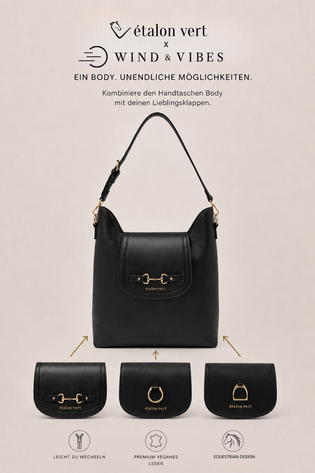 étalon vert x WIND & VIBES London Black/Gold - Steigbügel