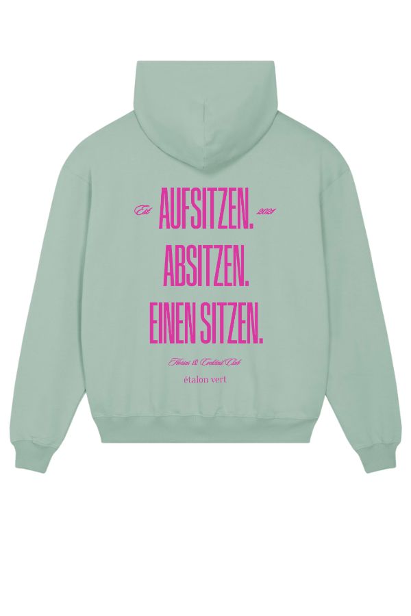 Oversize Fit Hoodie - Aufsitzen. Absitzen. Einen Sitzen. - Mint