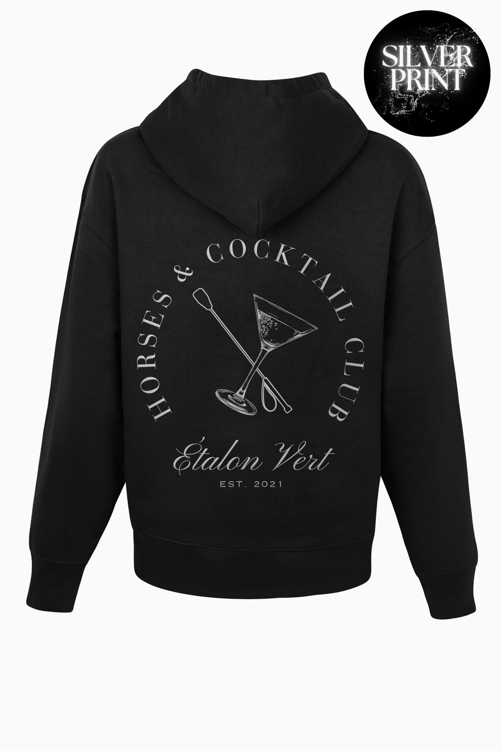 Pharos 2.0 Oversize Fit Hoodie - Horses & Cocktail Special Edition- Silver/Black