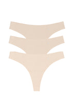 Equestrian seamless Tanga - Beige - 3 Pack