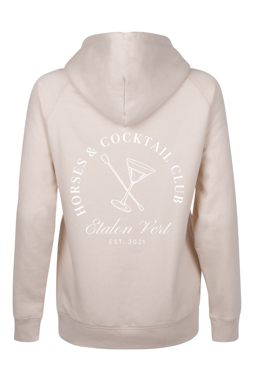 Quaterback Hoodie - Horses & Cocktail Edition - Beige