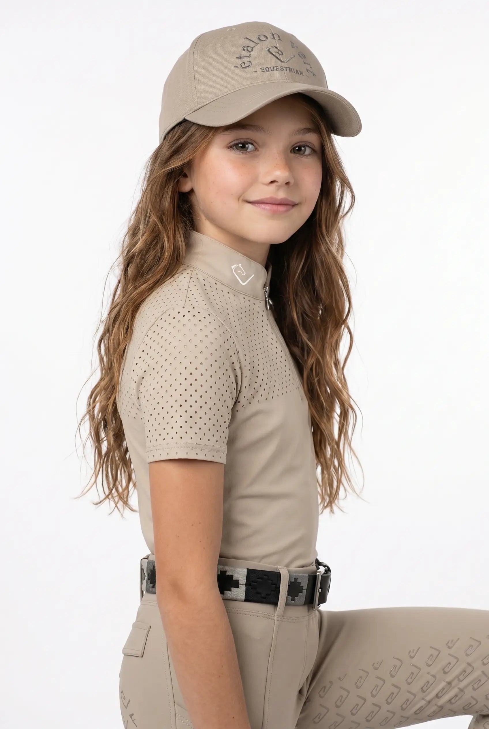 Funktionsshirt Star Gold Young Riders Kurzarm perforiert - Beige