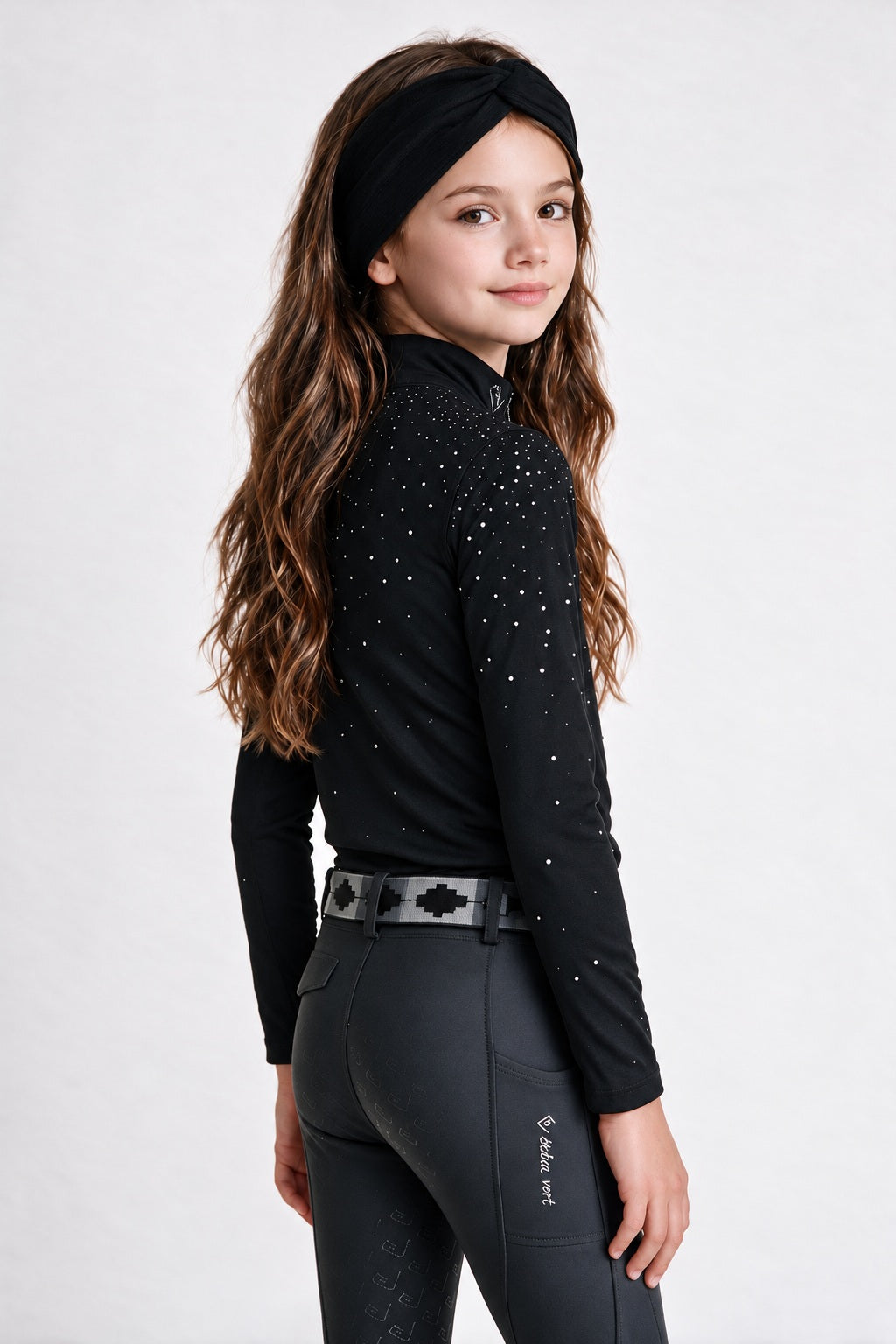 Easy Game Glitter Young Riders Black – getragen von hinten