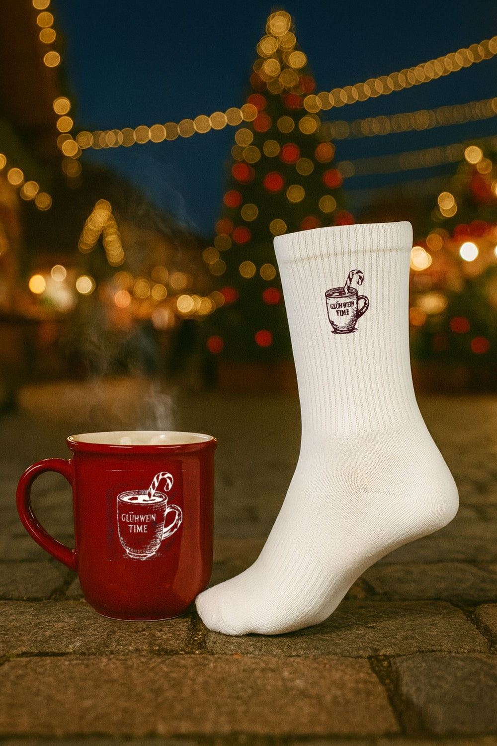 Chaussettes de sport - icône vin chaud
