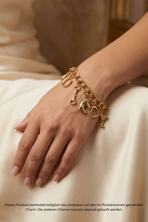 Charm Armband - Horse Head - Gold