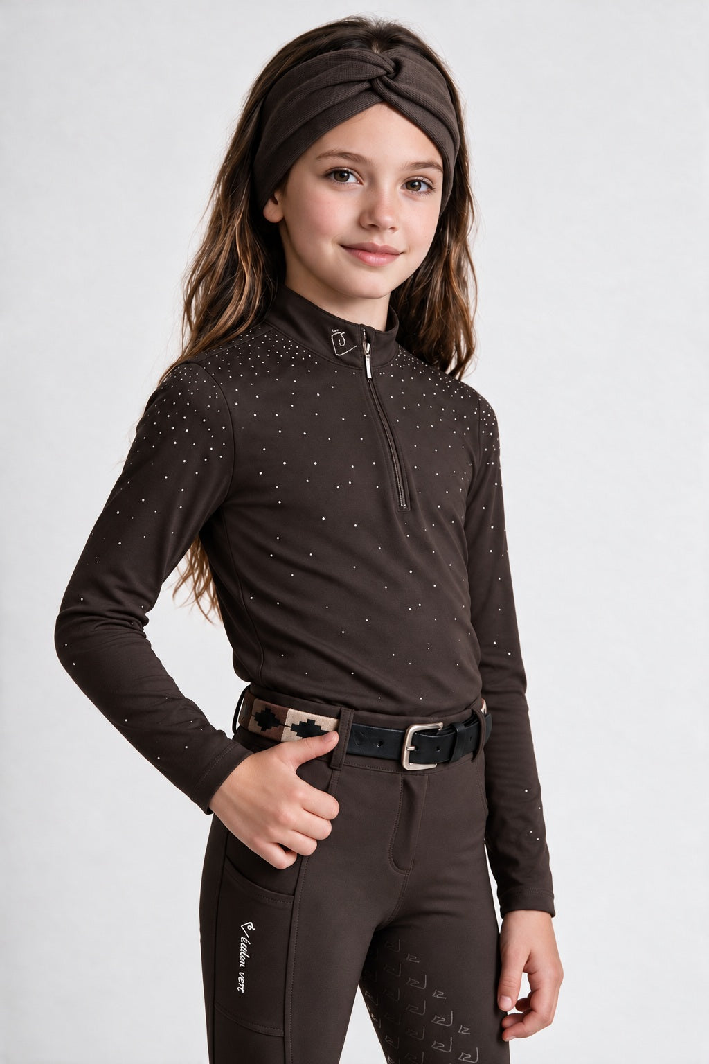 Easy Game Glitter Young Riders Chocolate Brown – getragen mit Gürtel