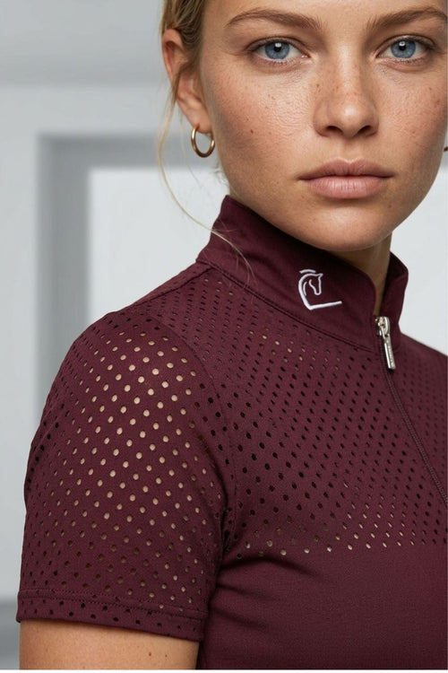 Funktionsshirt Star Gold Kurzarm perforiert - Burgundy