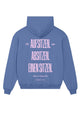 Oversize Fit Hoodie - Aufsitzen. Absitzen. Einen Sitzen. - Ocean Blue