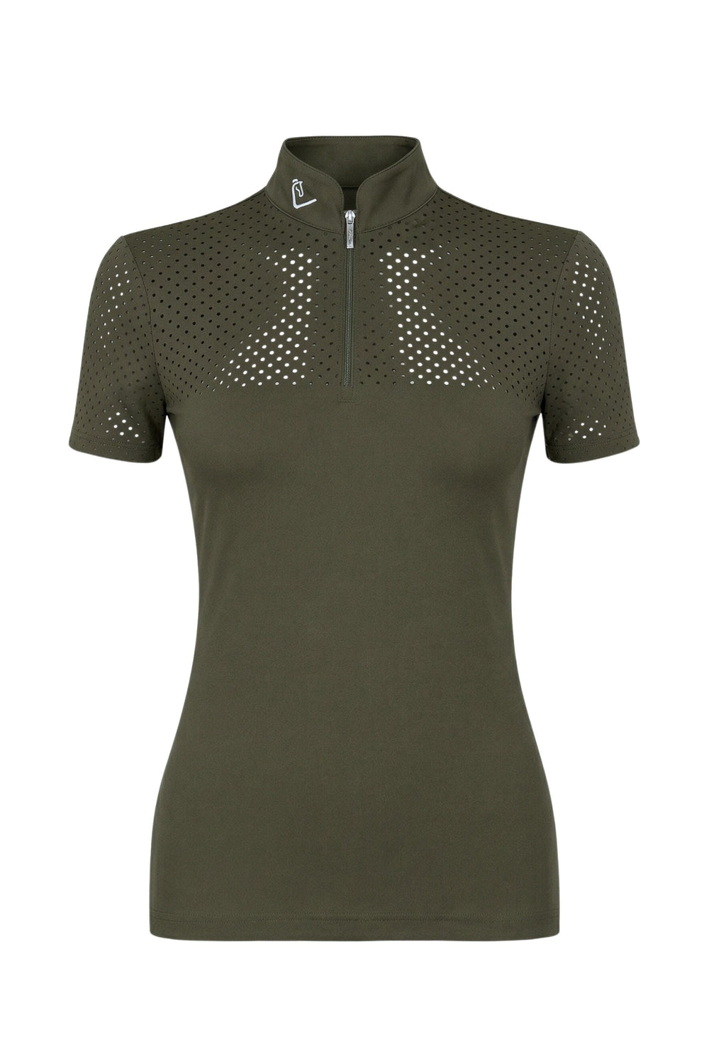 Performance Shirt Star Gold Young Riders Short-Sleeved Perforated - Olive