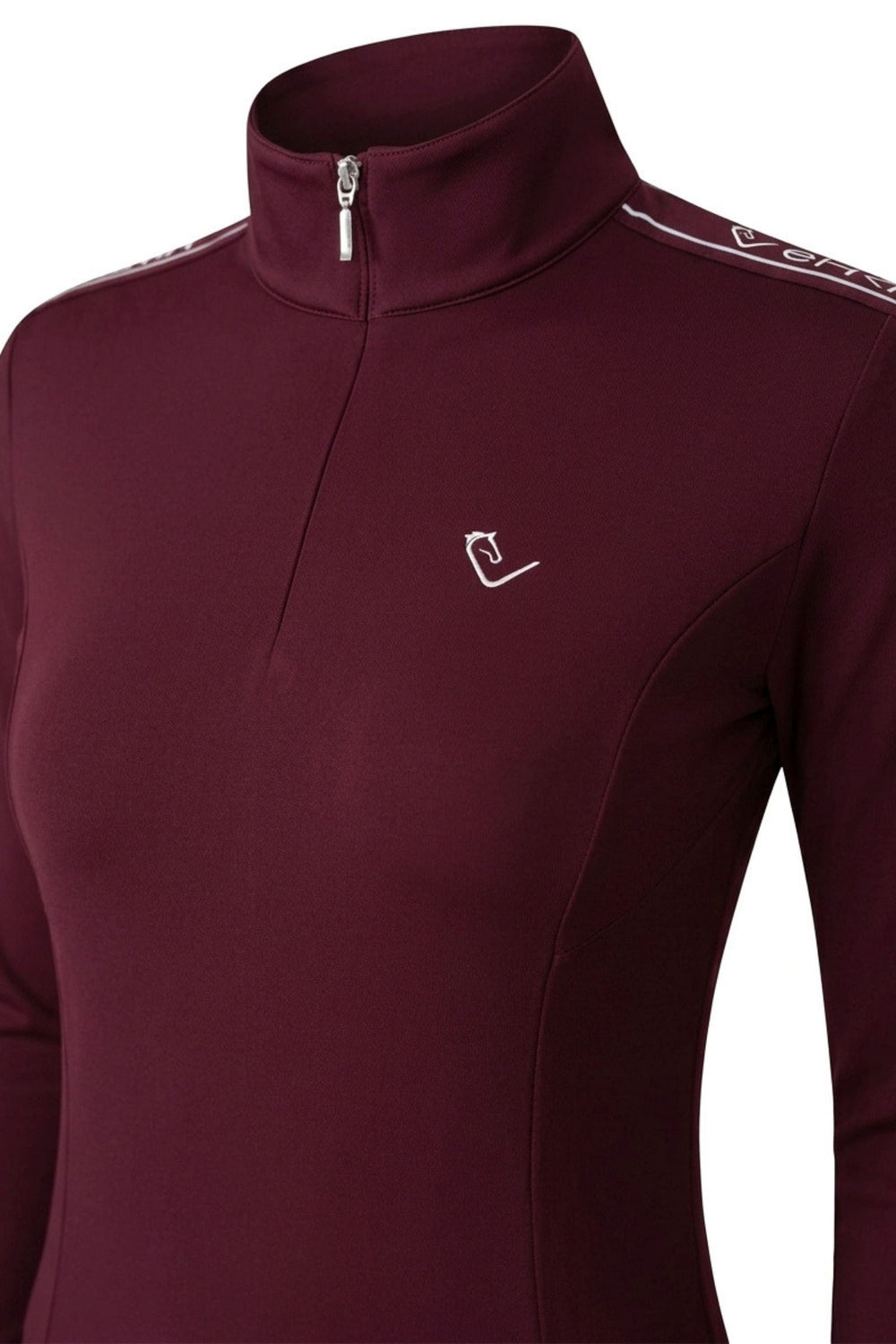 Casall Long-Sleeve Performance Shirt - Burgundy / White - Young Riders