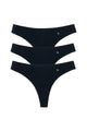 Equestrian Seamless Thong - Black - 3 Pack