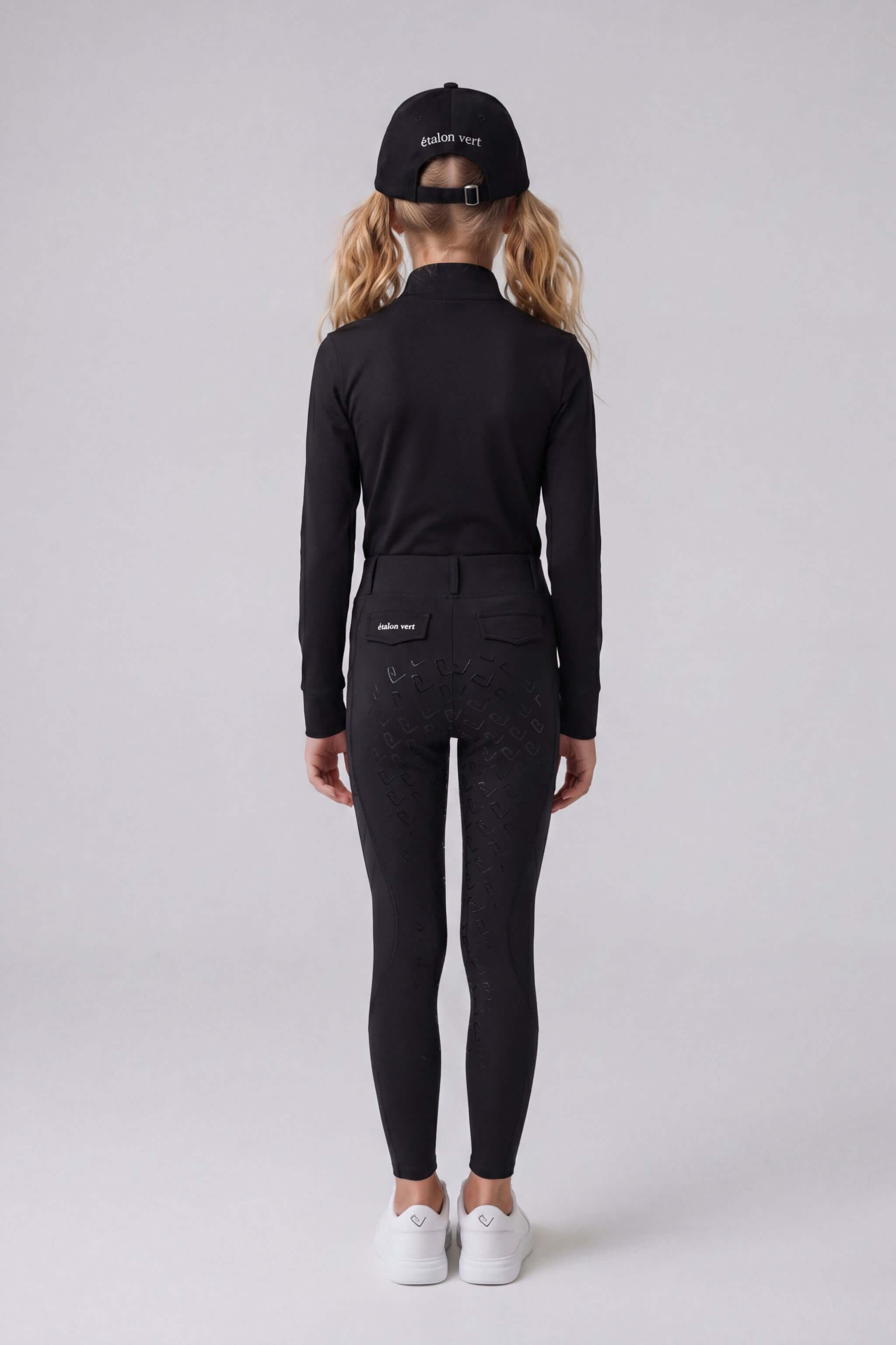 Chacco 2.0 - Legginsy Young Riders Fullgrip - Czarny - Paski