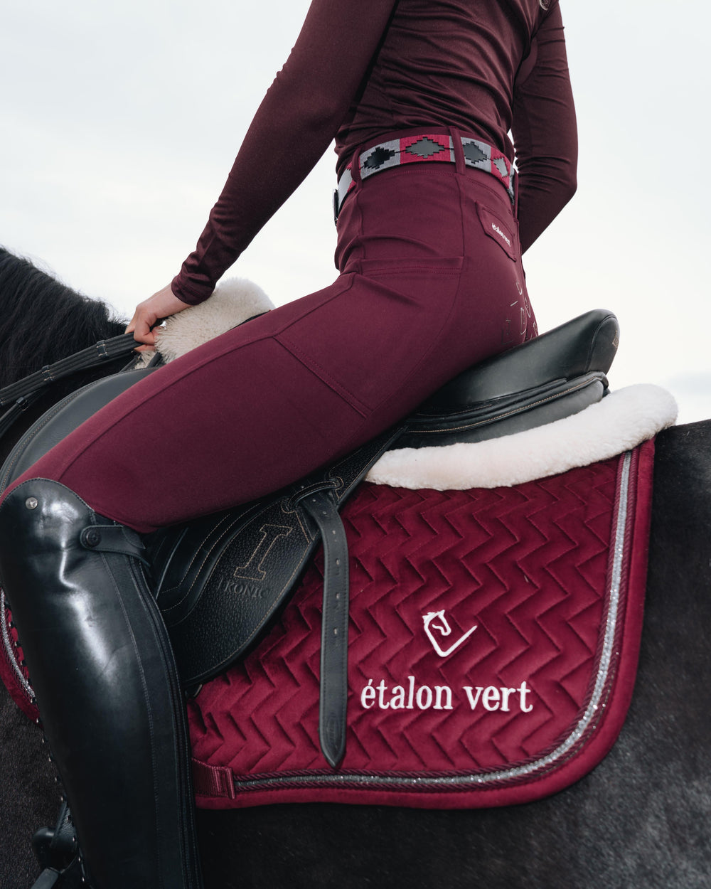 Vitalis Polo Belt 3 cm - Burgundy / Stone
